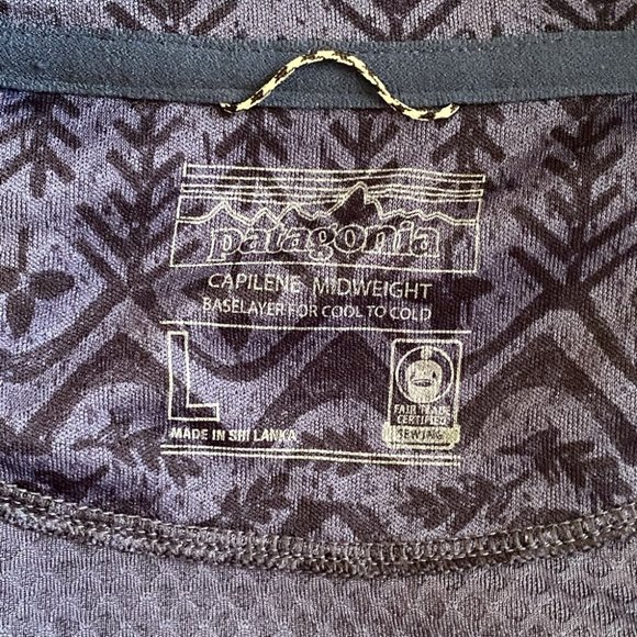 Patagonia Capaline Mid Weight Base Layer Zip Neck Size Large - Picture 9 of 9